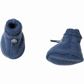 Joha Wool Blue Melange Futter Wool Slippers Kids clearance