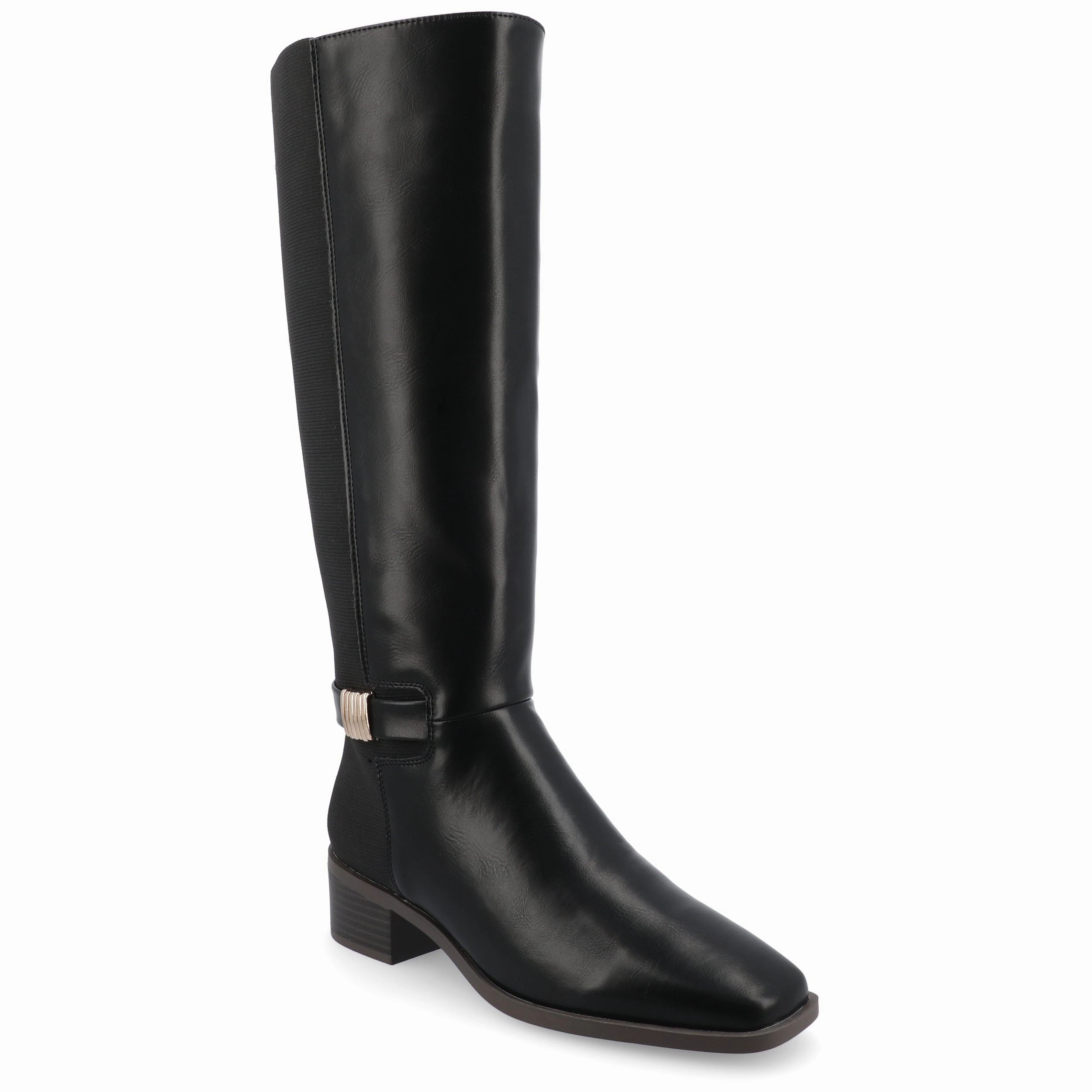 Journee Collection Wide Width Wide Calf Womens Londyn Tru Comfort Foam Stacked Block Heel Square Toe Boots