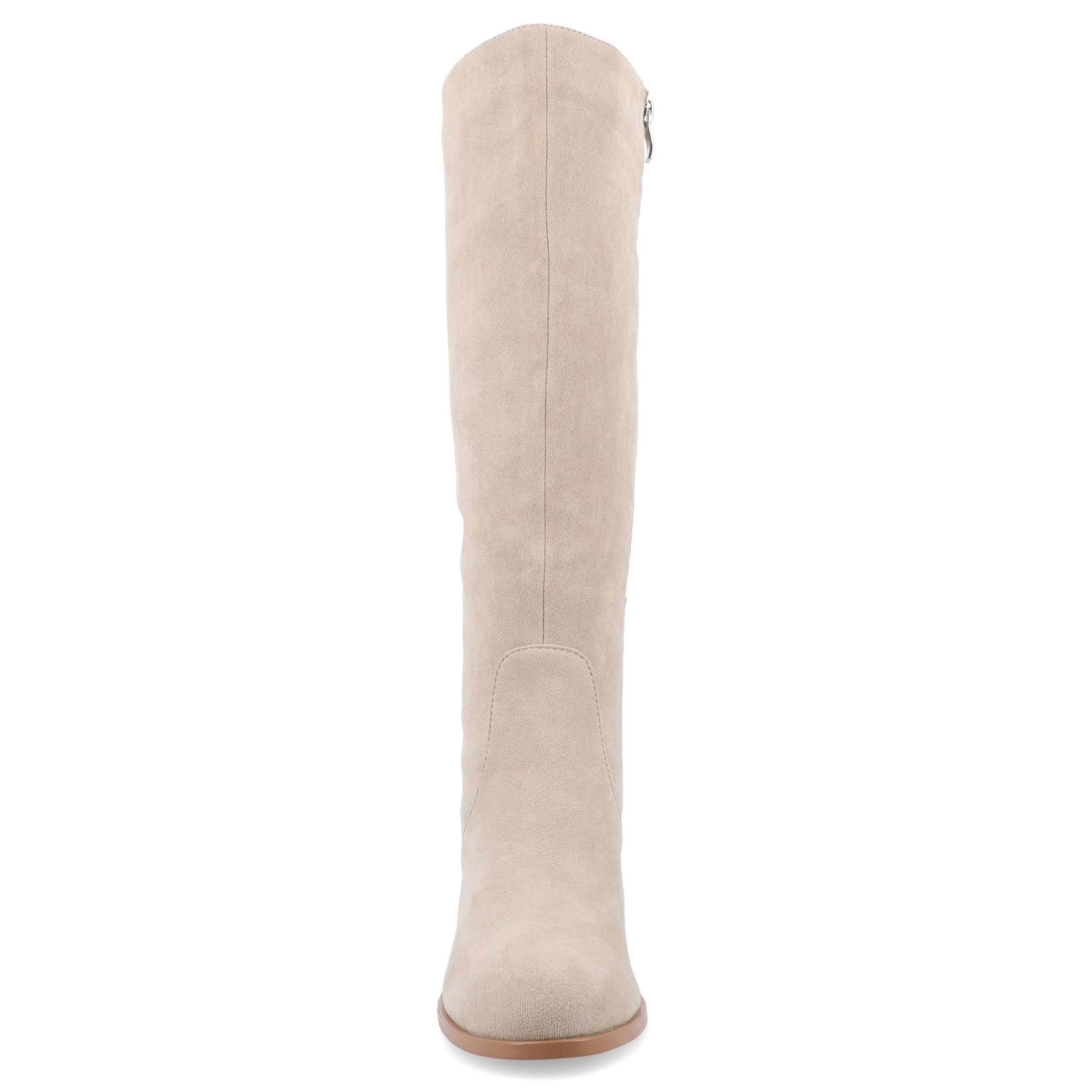 Journee Collection Wide Width Wide Calf Womens Romilly Tru Comfort Foam Stacked Block Heel Round Toe Boots