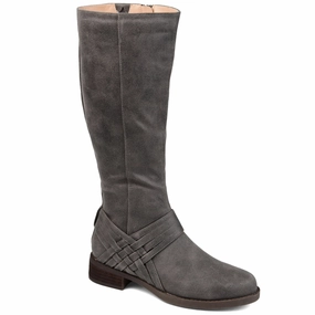 Journee Collection Womens Meg Stacked Heel Riding Boots Womens Boots clearance deals