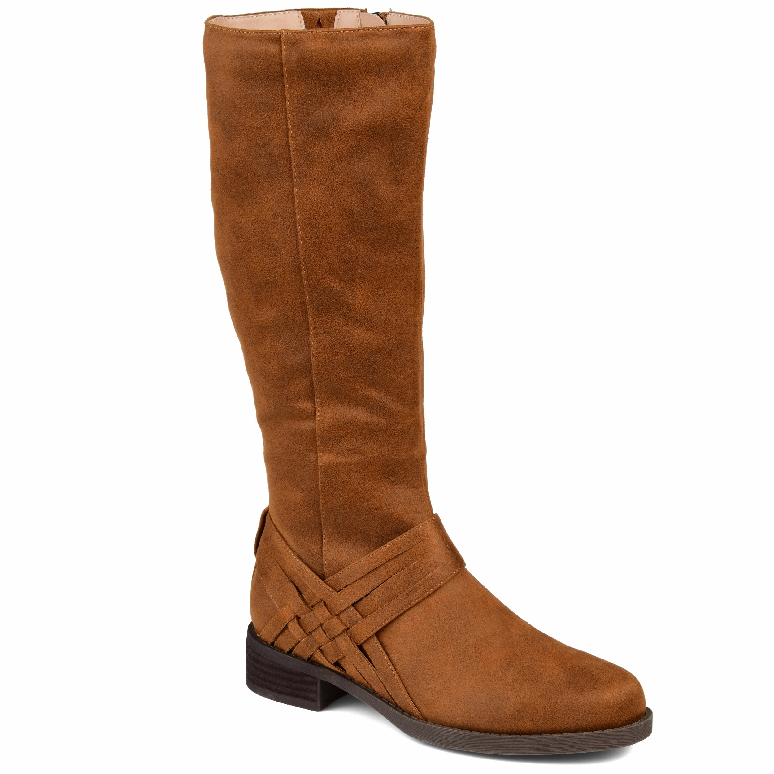 Journee Collection Womens Meg Stacked Heel Riding Boots