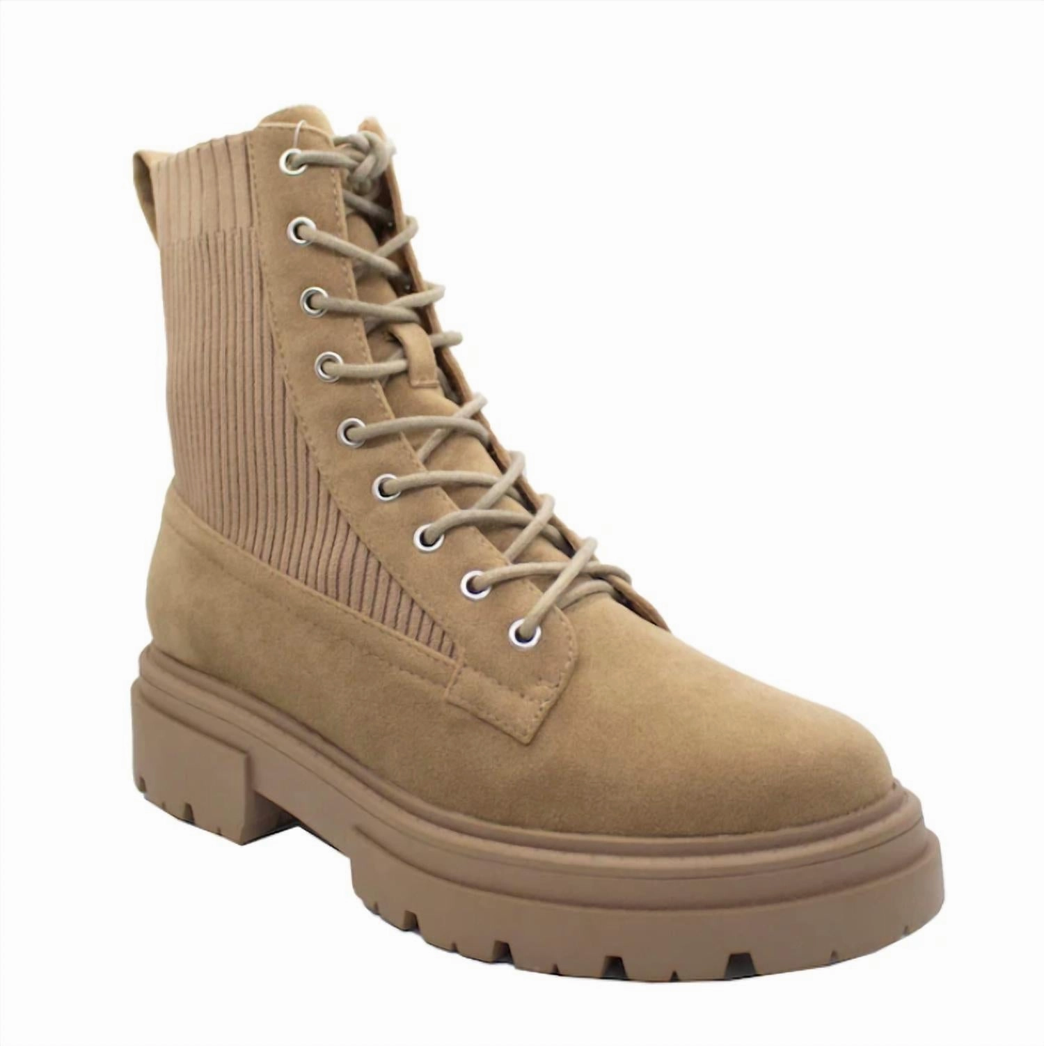 Journey Suede Combat Boots In Light Taupe Womens Boots sale online