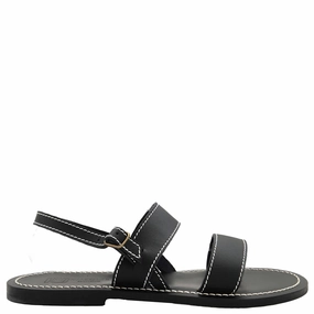 K Jacques Barigoule Leather Flat Sandals Discount Mens Beach Sandals