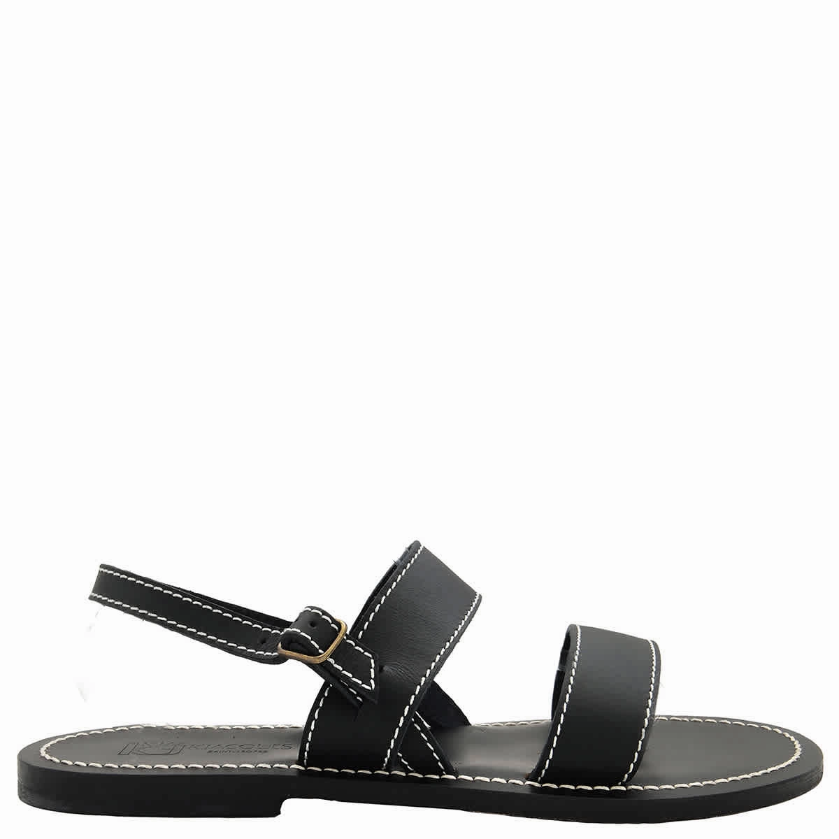 K Jacques Barigoule Leather Flat Sandals Discount Mens Beach Sandals