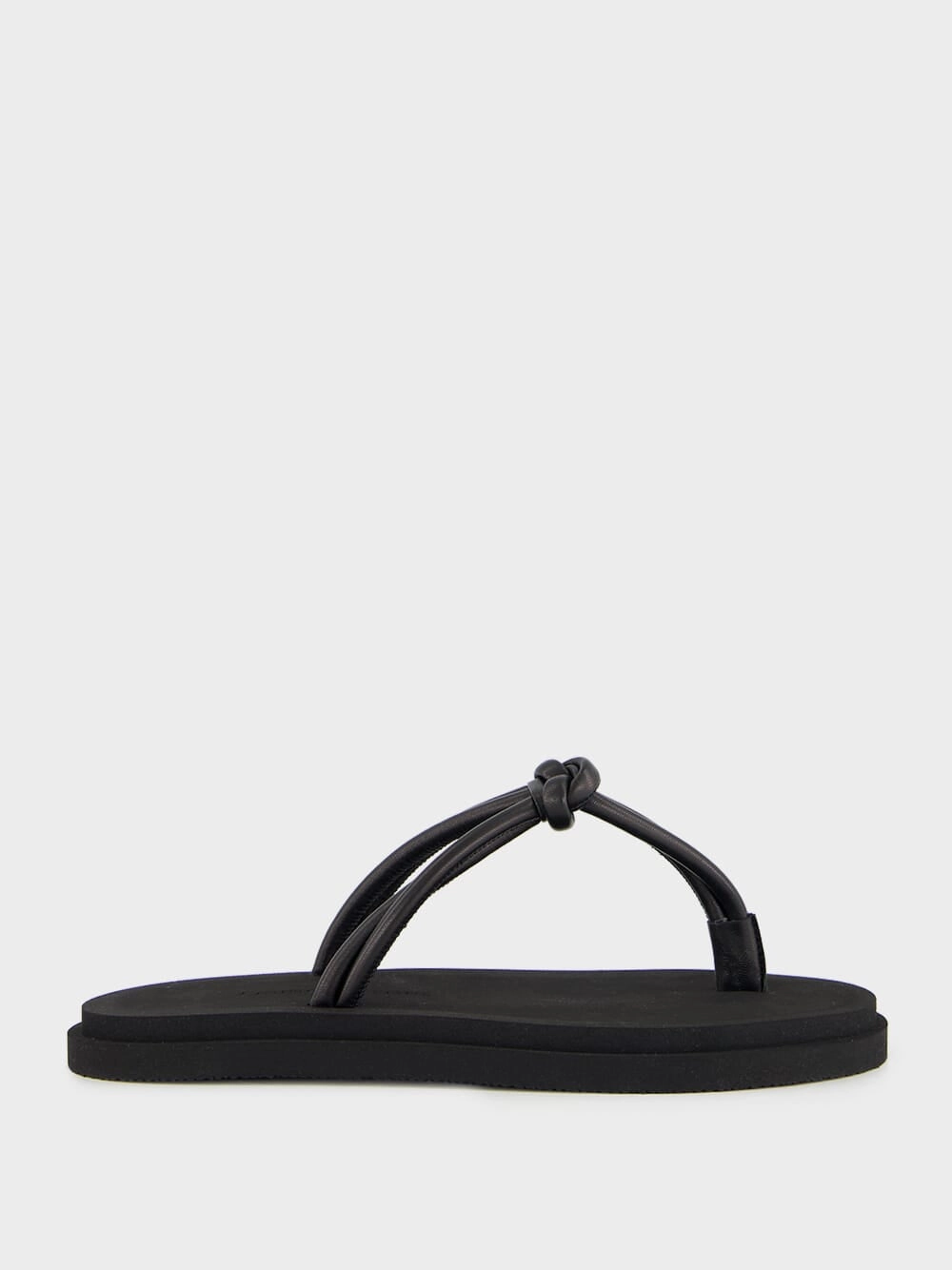 Knot Pool Slides in Black Nappa Womens Sandals mega clearance