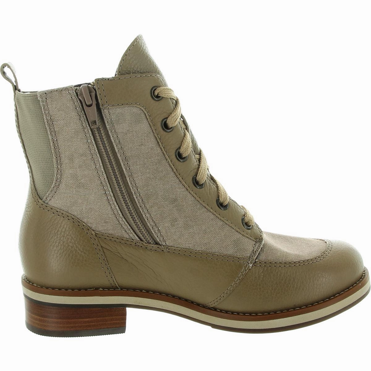 Knox Womens Zipper Leather Combat & Lace-Up Boots