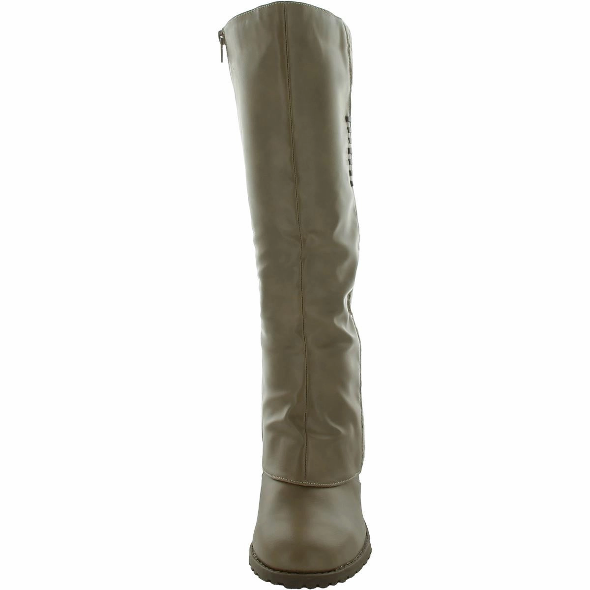 Lacy Lottie Womens Faux Leather Round Toe Knee-High Boots