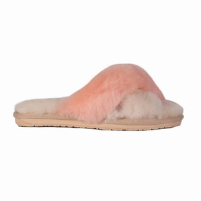 Ladies Duo-Tone Emma Sheepskin Slipper In Cream/peach Cozy Womens Slippers discount