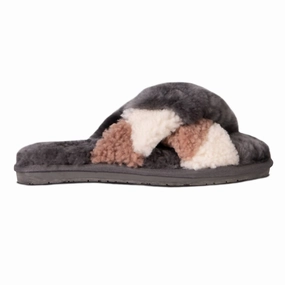 Ladies Duo-Tone Emma Sheepskin Slipper In Grey/brown Cozy Womens Slippers discount
