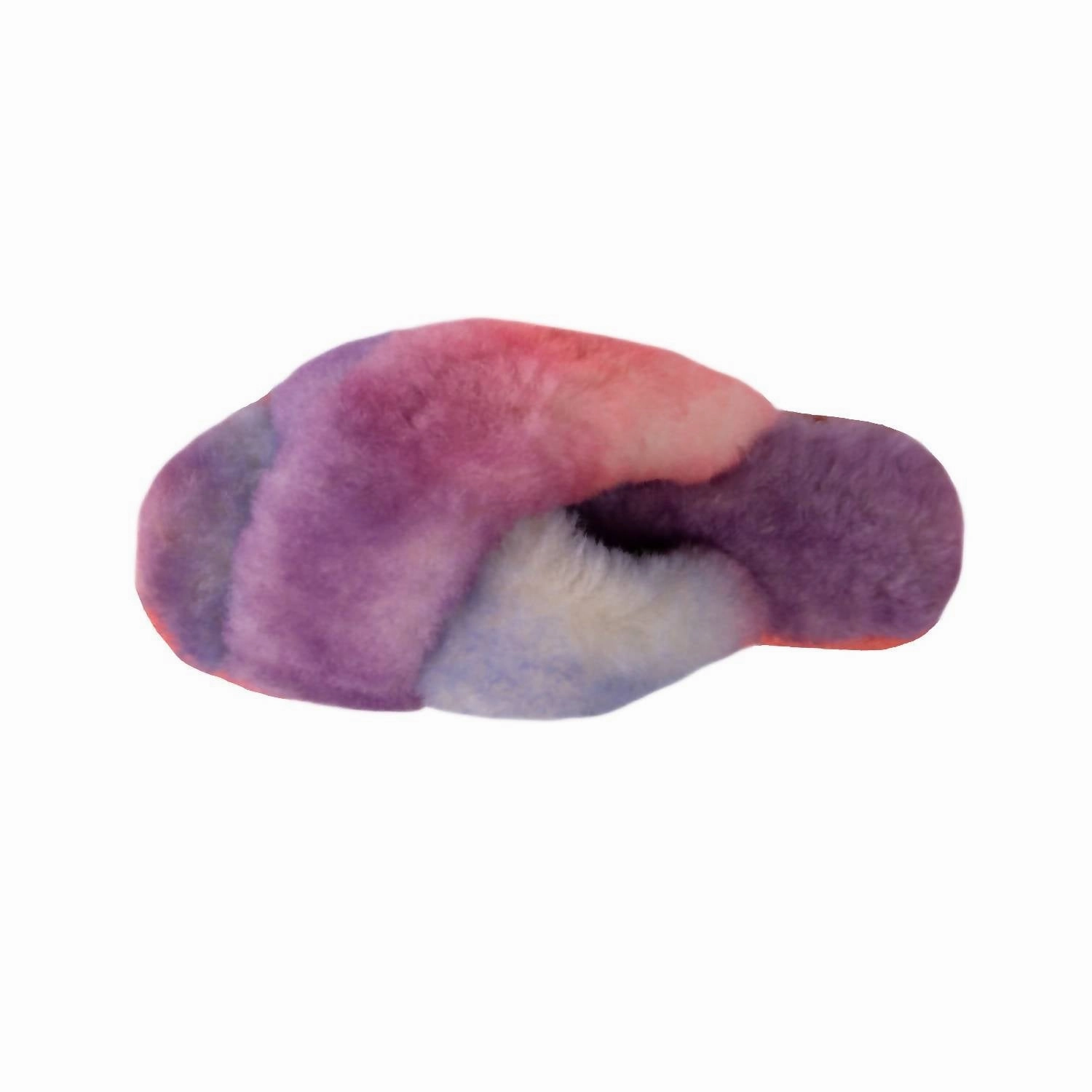 Ladies Duo-Tone Emma Sheepskin Slipper In Tie/dye