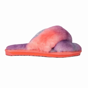 Ladies Duo-Tone Emma Sheepskin Slipper In Tie/dye Cozy Womens Slippers discount