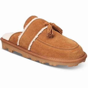 Laneyy Womens Faux Fur Lined Leather Slide Slippers Womens Slippers at low price