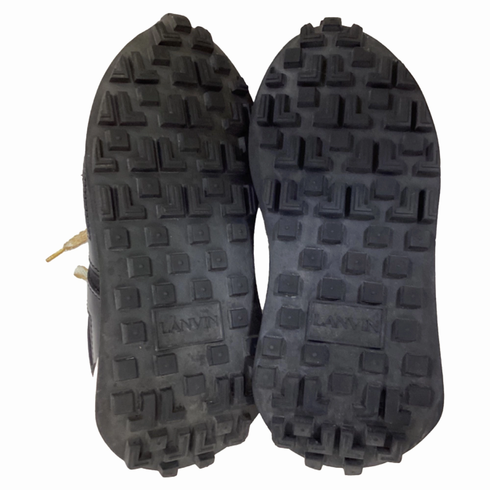Lanvin Bumper Distressed Sneakers in Black Nylon