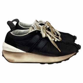 Lanvin Bumper Distressed Sneakers in Black Nylon Best-selling Womens Sneakers