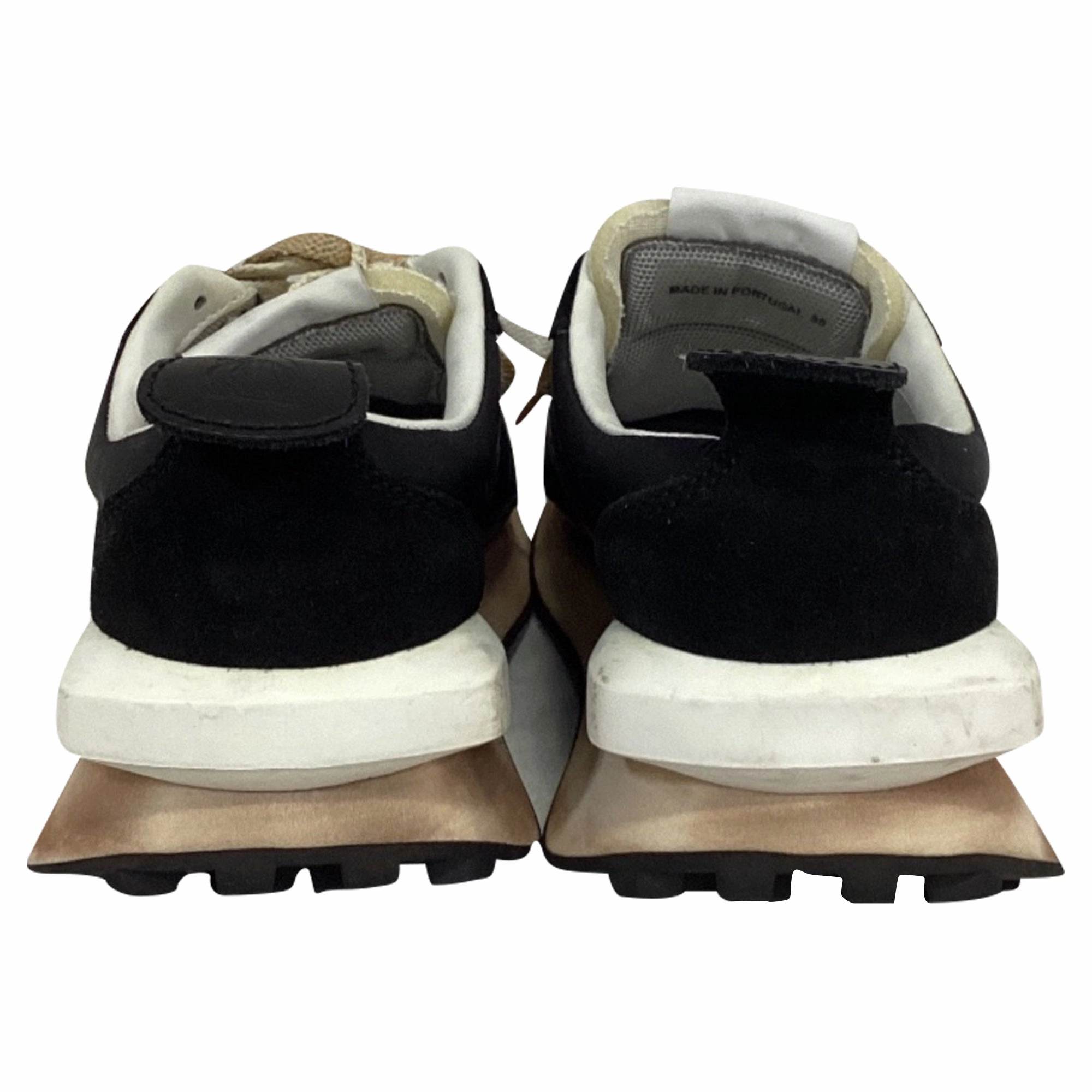 Lanvin Bumper Distressed Sneakers in Black Nylon