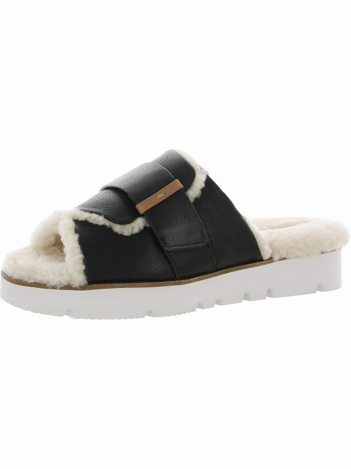 Lavern Womens Shearling Leather Slide Slippers Cozy Womens Slippers discount