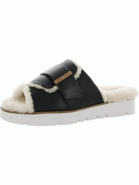 Lavern Womens Shearling Leather Slide Slippers Cozy Womens Slippers discount