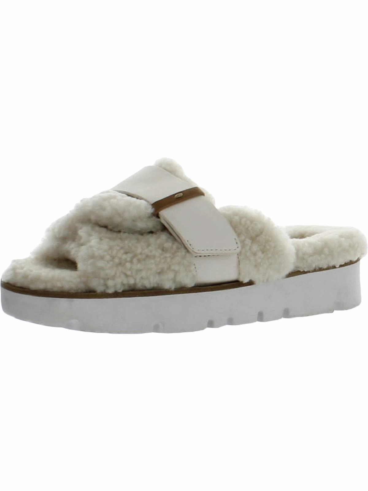 Lavern Womens Shearling Leather Slide Slippers
