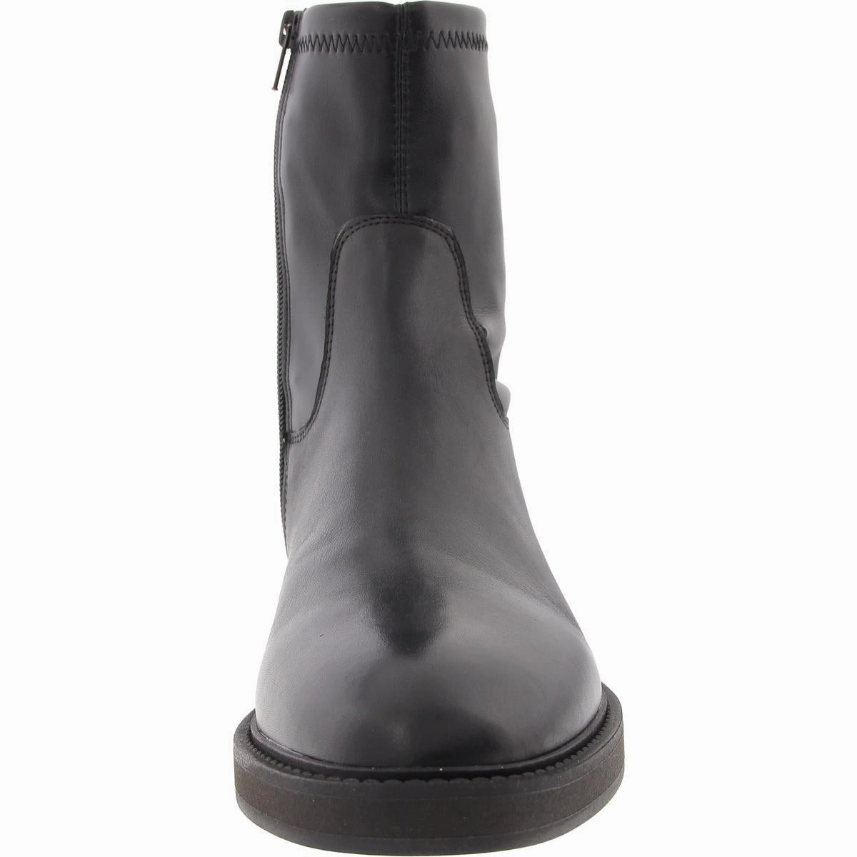 Lazio Womens Zipper Leather Ankle Boots