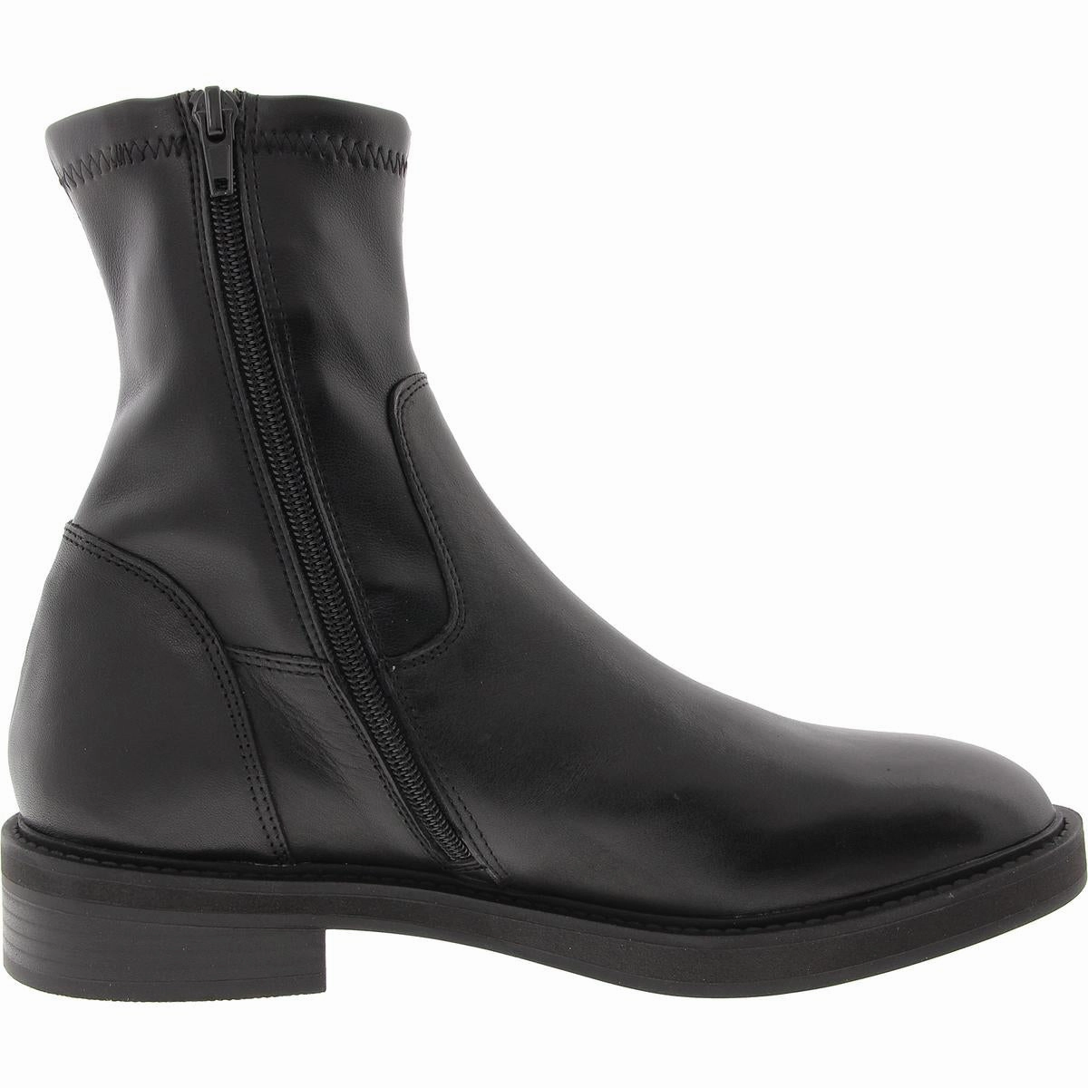 Lazio Womens Zipper Leather Ankle Boots