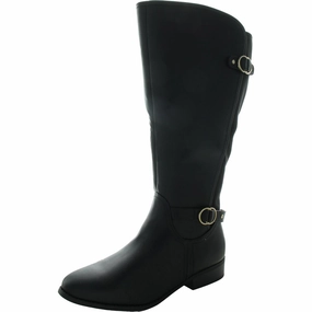 Leandraa Womens Padded Insole Faux Leather Knee-High Boots Cheap Womens Boots for winter