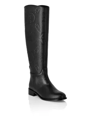 Leather Lo-Heels Mid Boots Monogram Cheap Womens Boots for winter