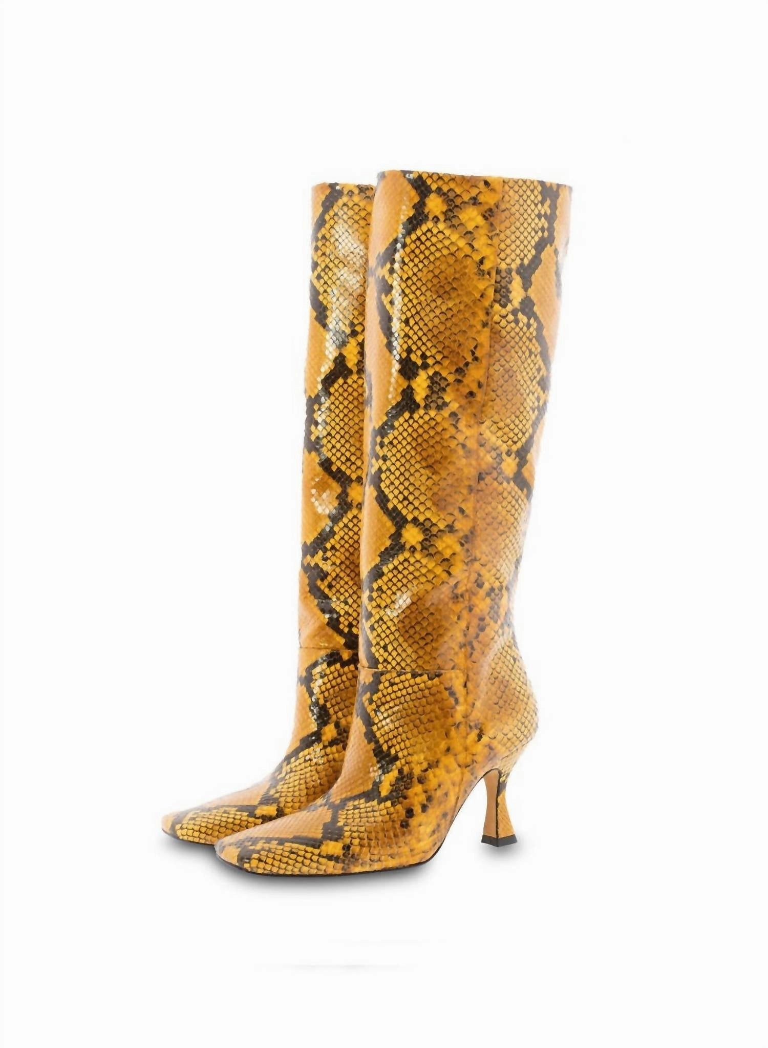 Leather Bibi Boots In Beige Animal Print Affordable Womens Boots online
