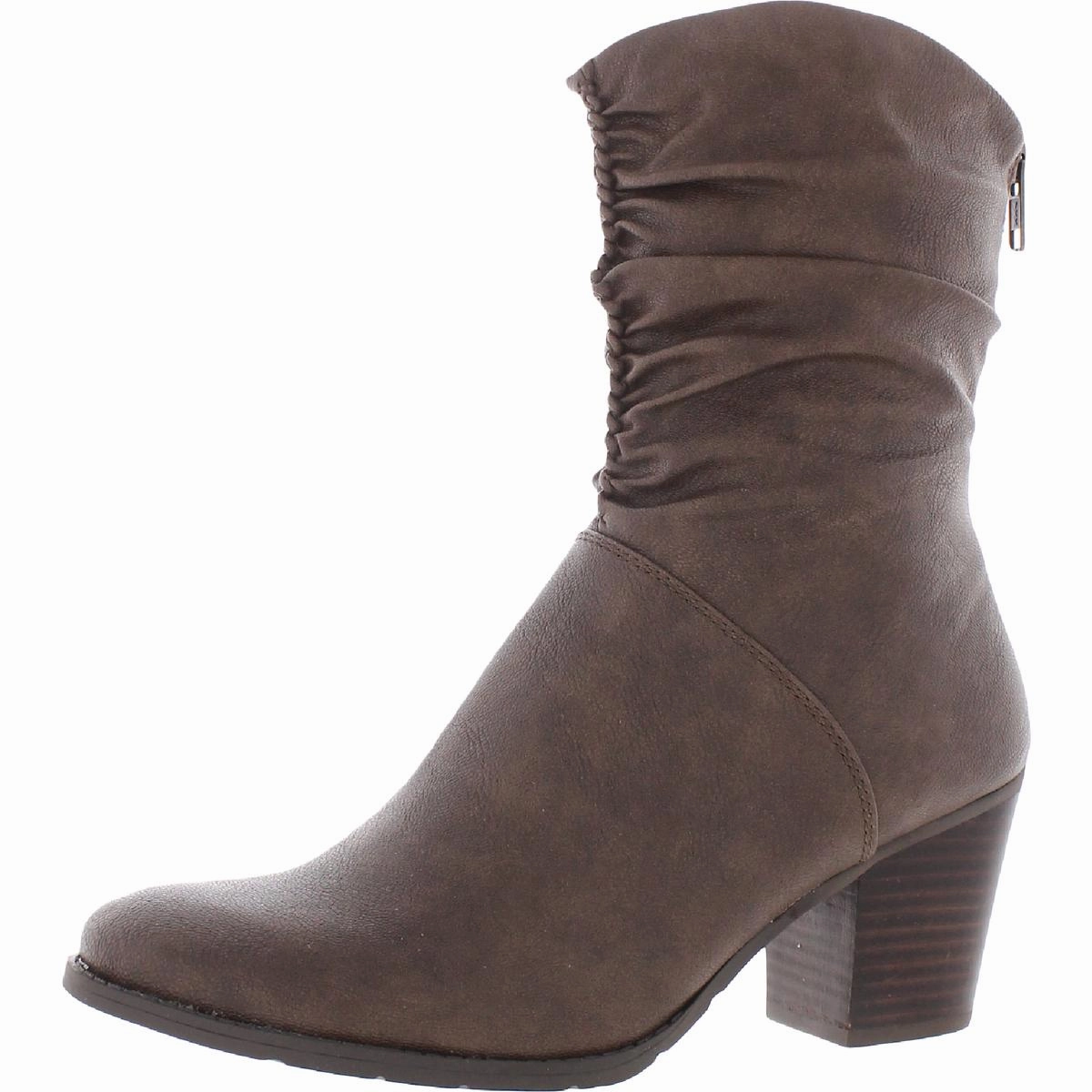 Leslie Womens Faux Leather Casual Mid-Calf Boots Womens Casual Boots clearance