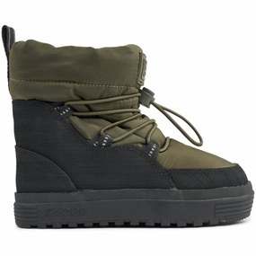 LieWood Army Brown Zoey Winter Boots Cheap Kids Winter Footwear