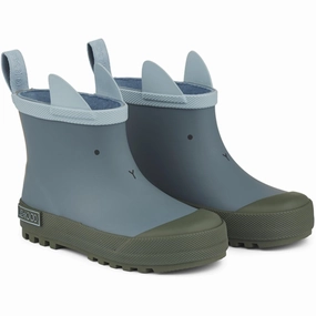 Liewood Tekla Rubber Boots Rabbit/Whale Blue Mix Kids Rain Boots with free shipping