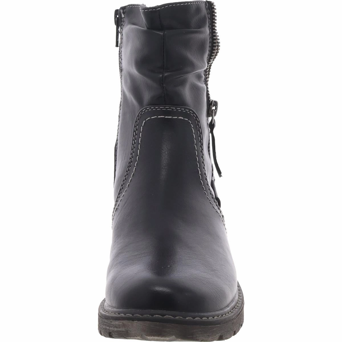 Logger Calgar Womens Zipper Faux Leather Ankle Boots