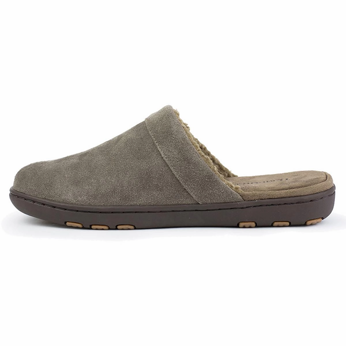 Lonny Mens Suede Faux Fur Scuff Slippers