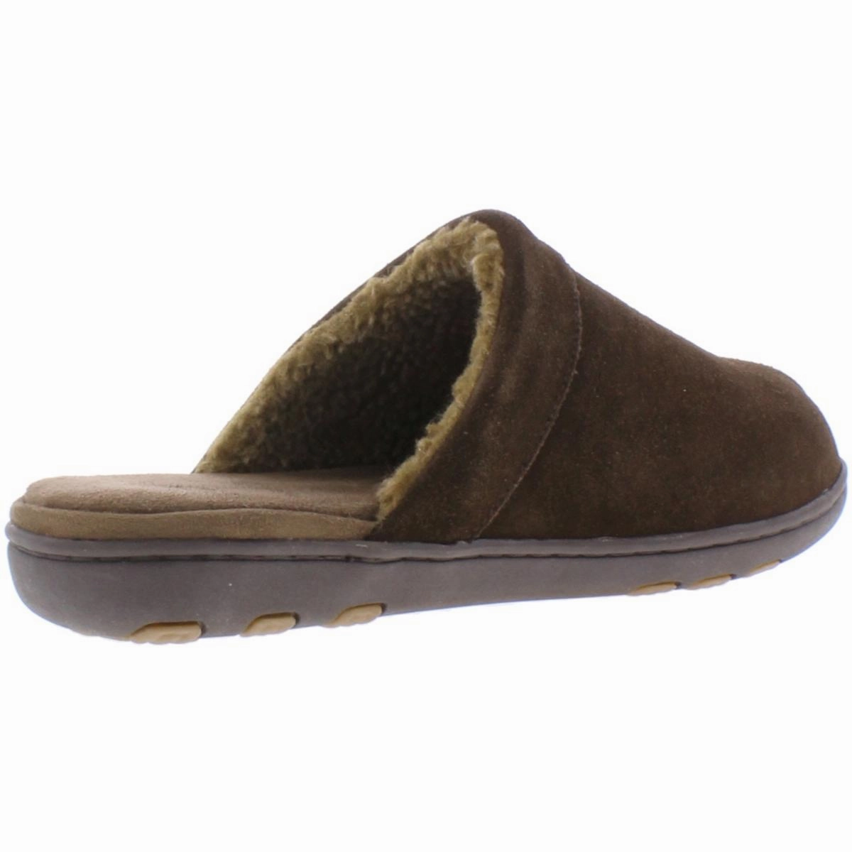 Lonny Mens Suede Faux Fur Scuff Slippers