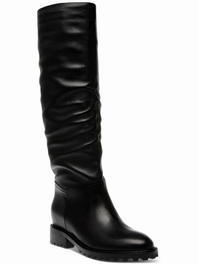 LORAL Womens Leather Lug Knee-High Boots High-quality Womens Boots discount