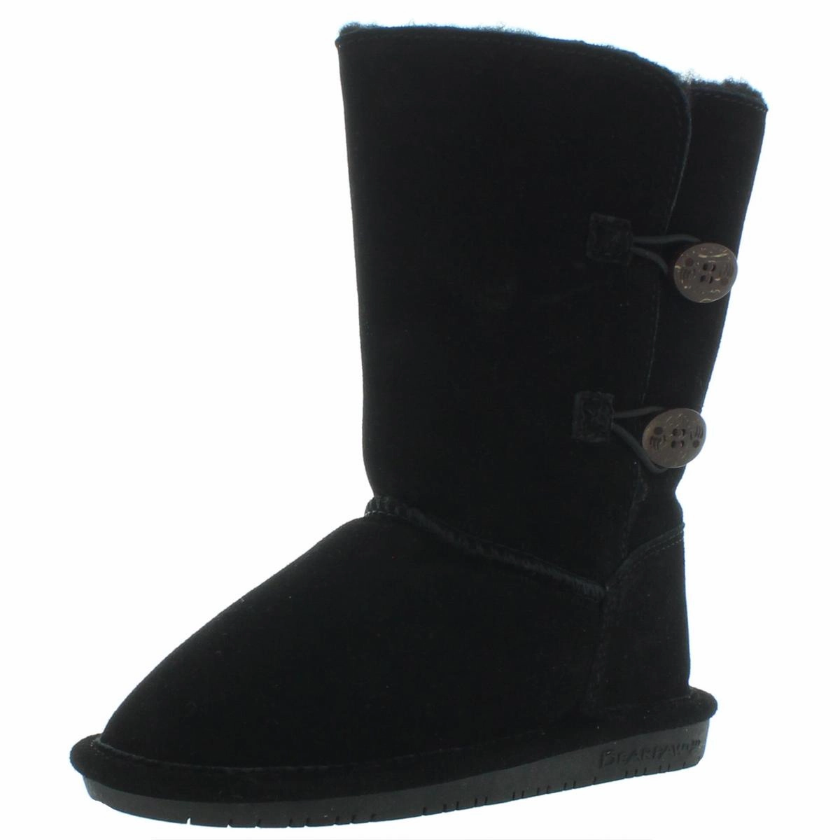 Lori Womens Fur Trimmed Suede Shearling Boots