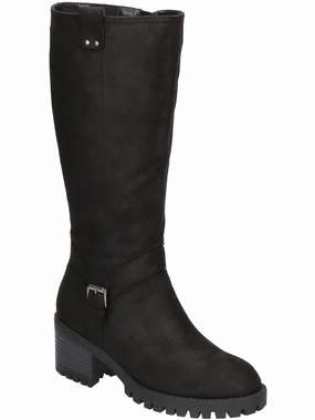 LORIELLE PLUS Womens Faux Leather Buckle Knee-High Boots Womens Dress Boots for less