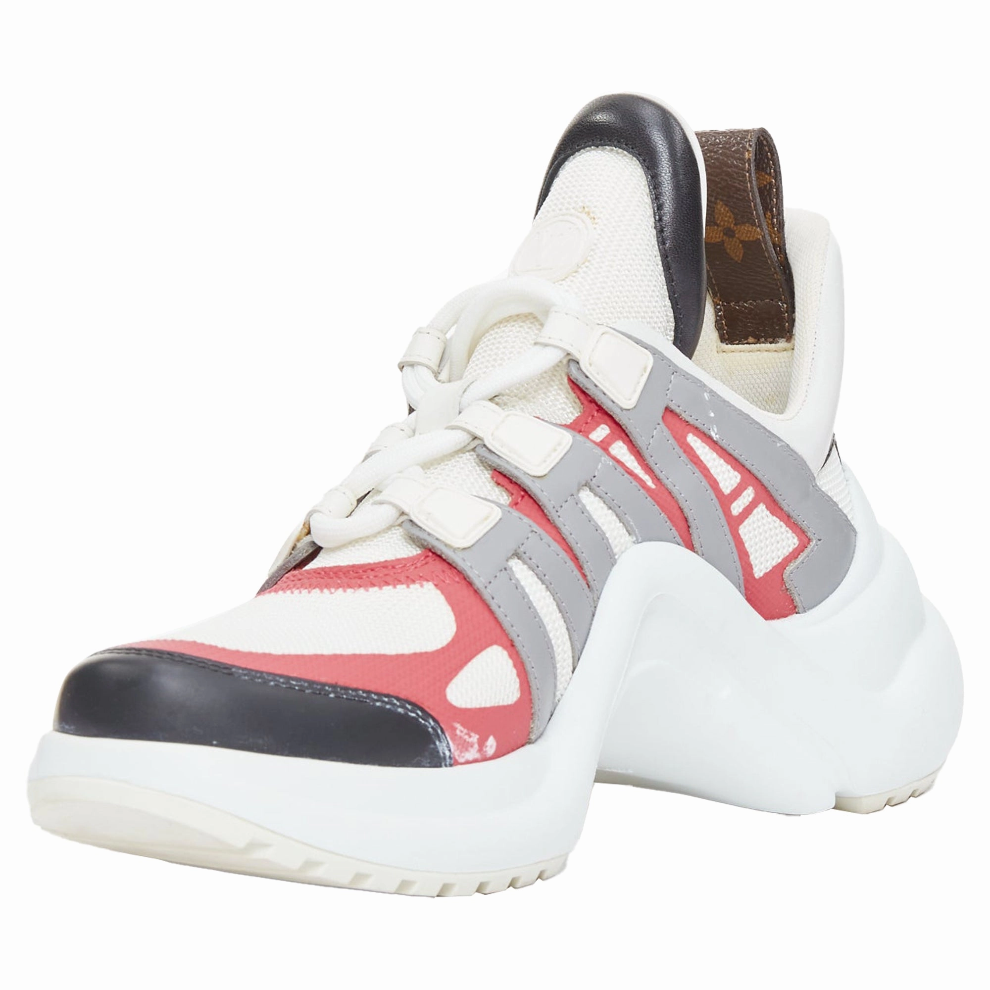 Louis Vuitton pink white archlight sneakers
