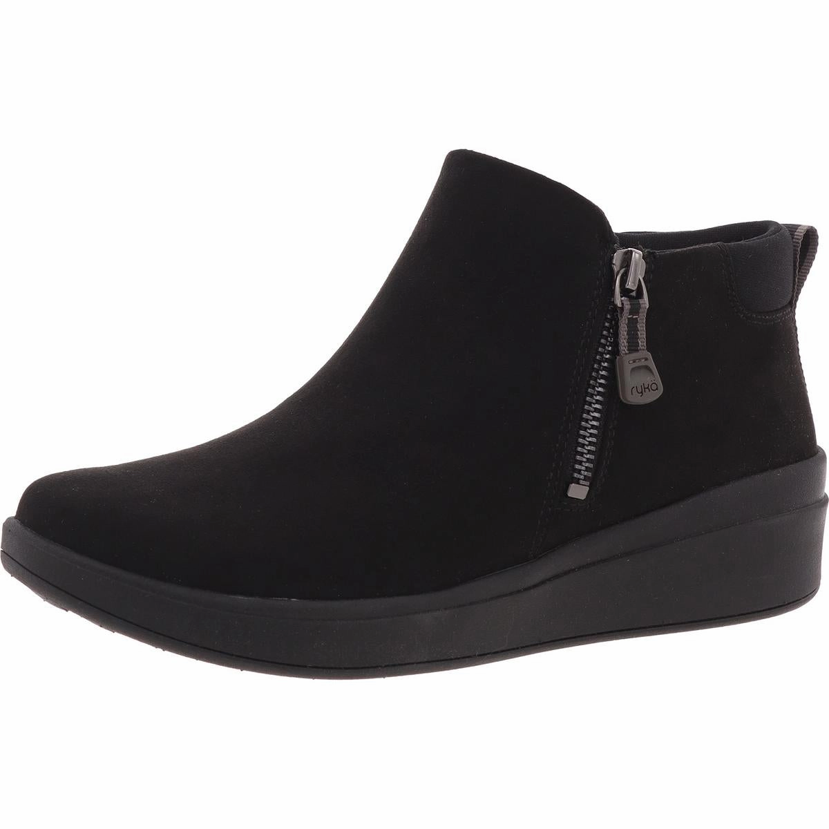 Lyrical Womens Zipper Faux Suede Wedge Boots