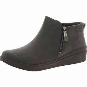 Lyrical Womens Zipper Faux Suede Wedge Boots Womens Winter Boots promo deal
