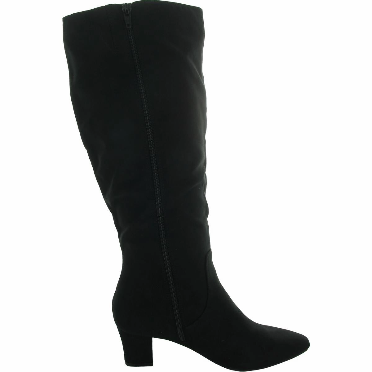Lyyric Womens Zipper Microfiber Knee-High Boots