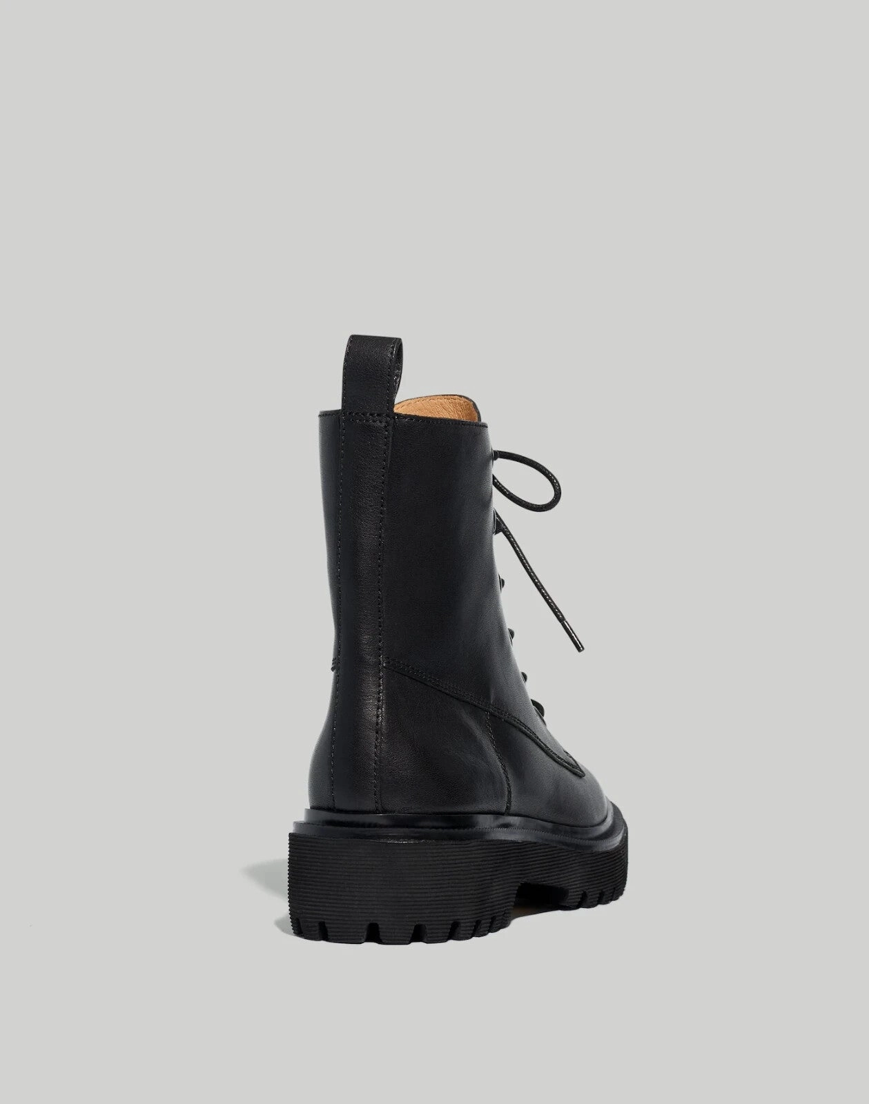 Madewell The Rayna NG667-001 Boots Women's US 5.5 Black Leather Lace Up ZPO3142
