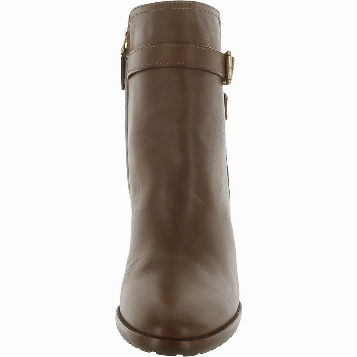 Madisyn Womens Leather Stacked Heel Ankle Boots