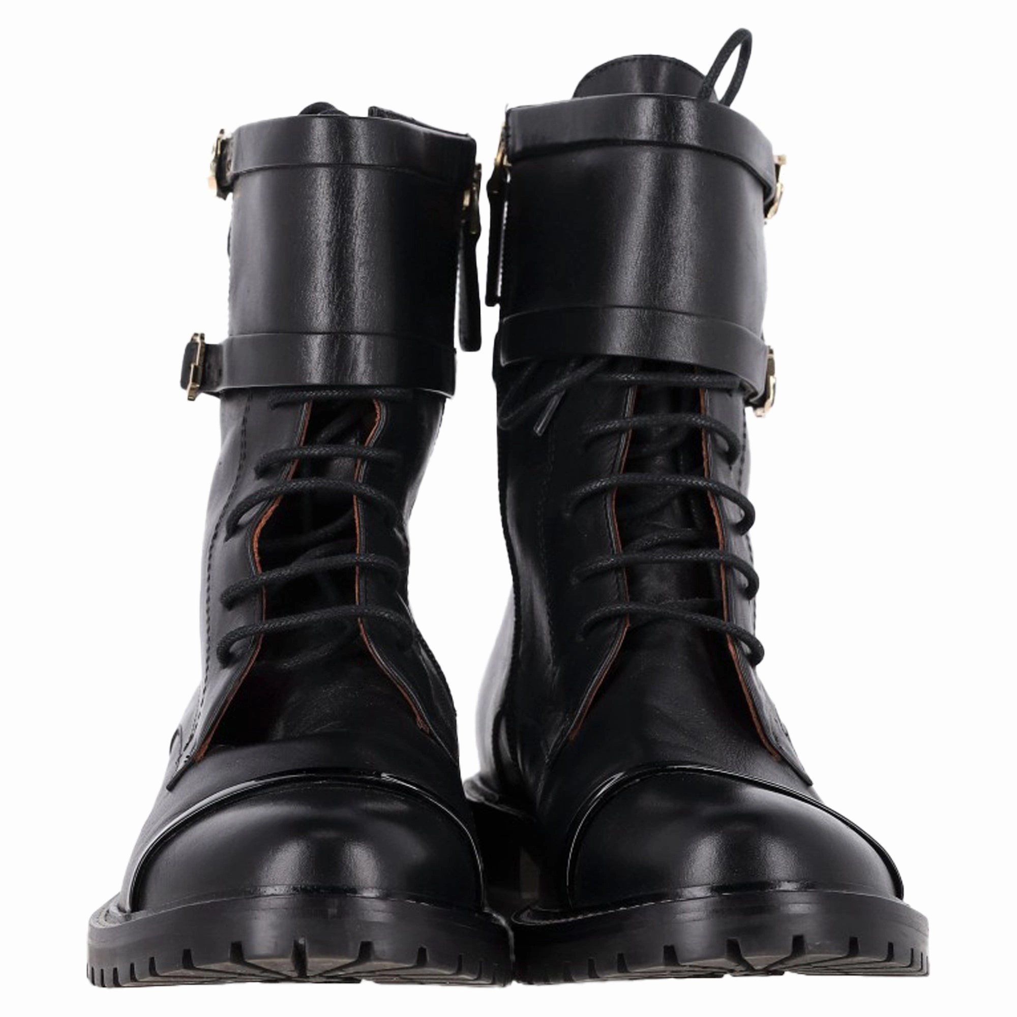 Malone Souliers Combat Boots in Black Leather