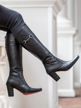 Manchester Cuban Heel Boots In Black Womens Boots sale online