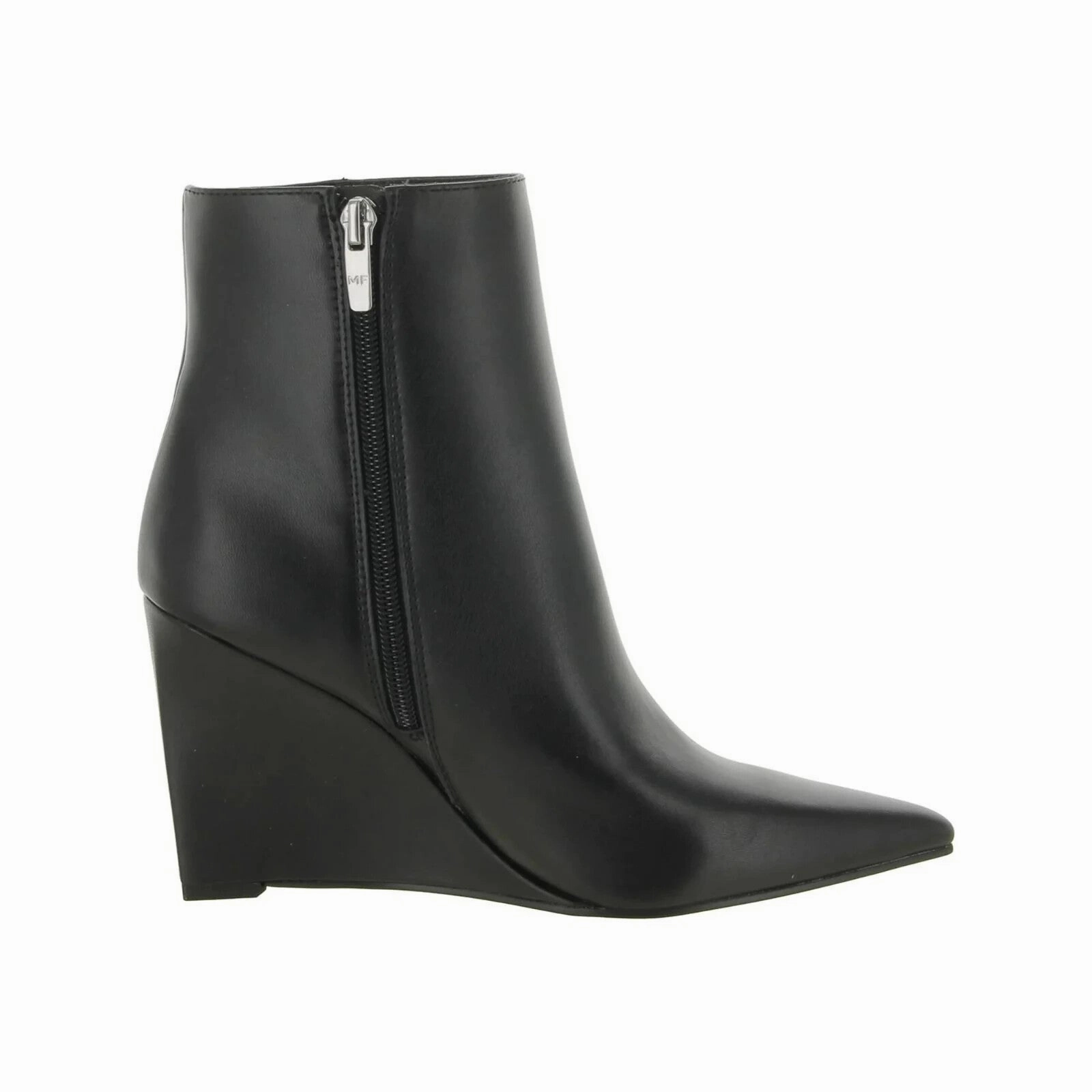 Marc Fisher Wendel 2 Boots Women's Black Faux Leather Wedge Heel Bootie ZPO3493