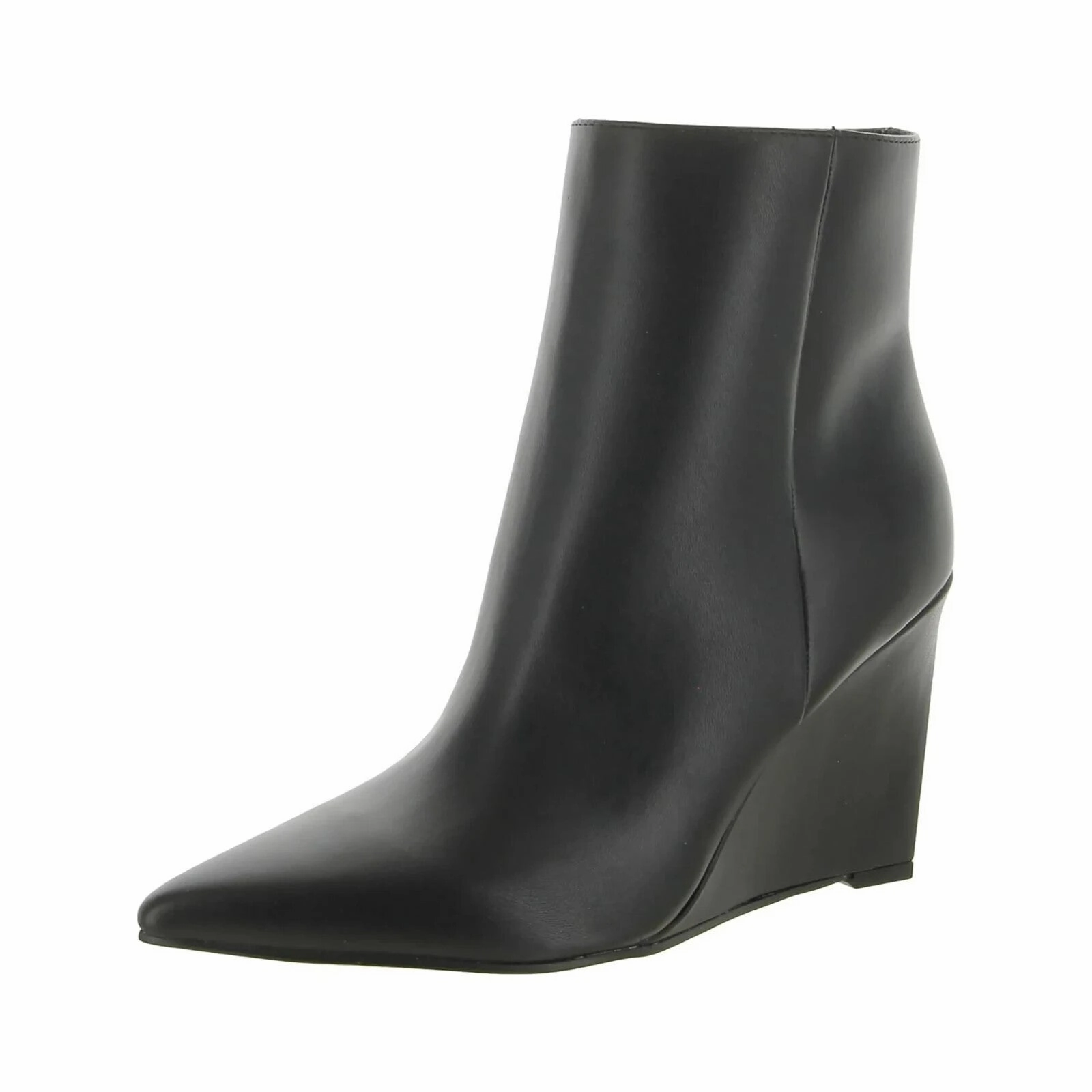 Marc Fisher Wendel 2 Boots Women's Black Faux Leather Wedge Heel Bootie ZPO3493