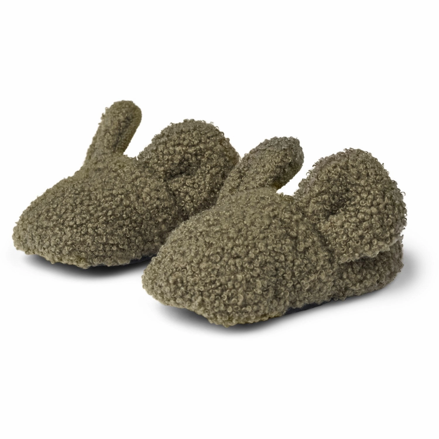 MarMar Bonded Teddy Olive Leaf Abal Fleece Booties House Slippers for Kids on sale