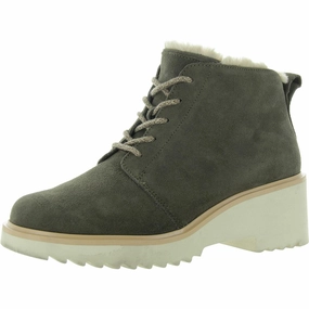 Maude Womens Faux Fur Lined Suede Combat & Lace-Up Boots Womens Fashion Boots outlet store