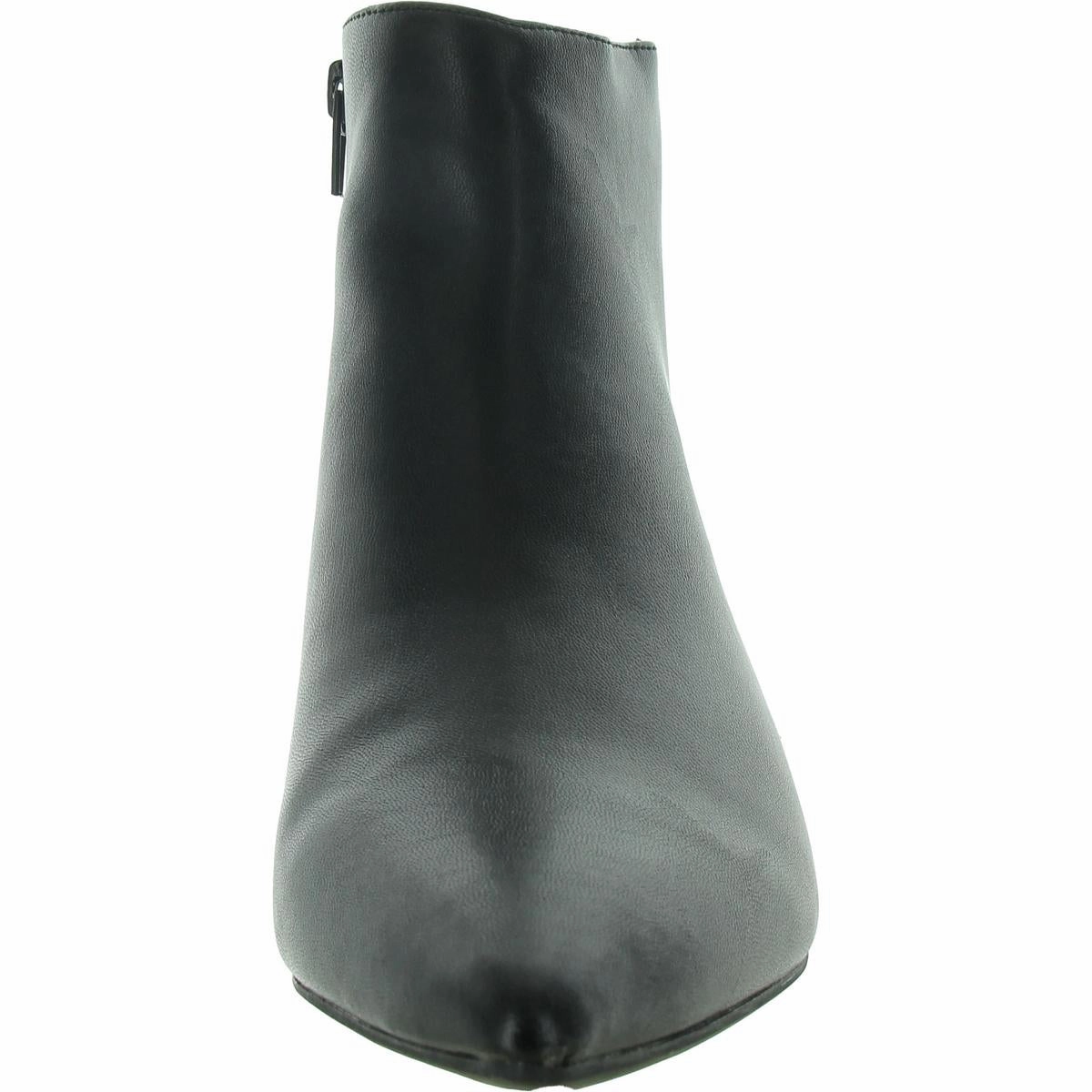 MAYA Womens Faux Leather Kitten Heel Ankle Boots
