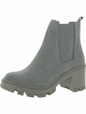 Melisa Womens Suede Block Heel Chelsea Boots Womens Casual Boots clearance